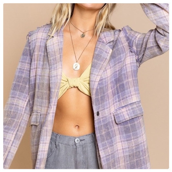 **ON BACK ORDER UNTIL FURTHER NOTICE** POL Grunge Meets Retro Plaid Jacket - Picture 3 of 17